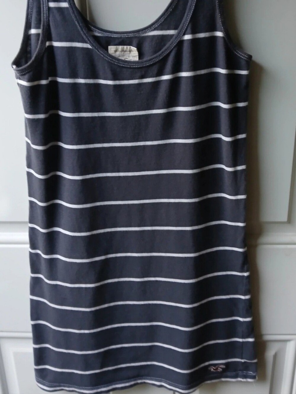 Hollister Navy and White Striped Tank Top